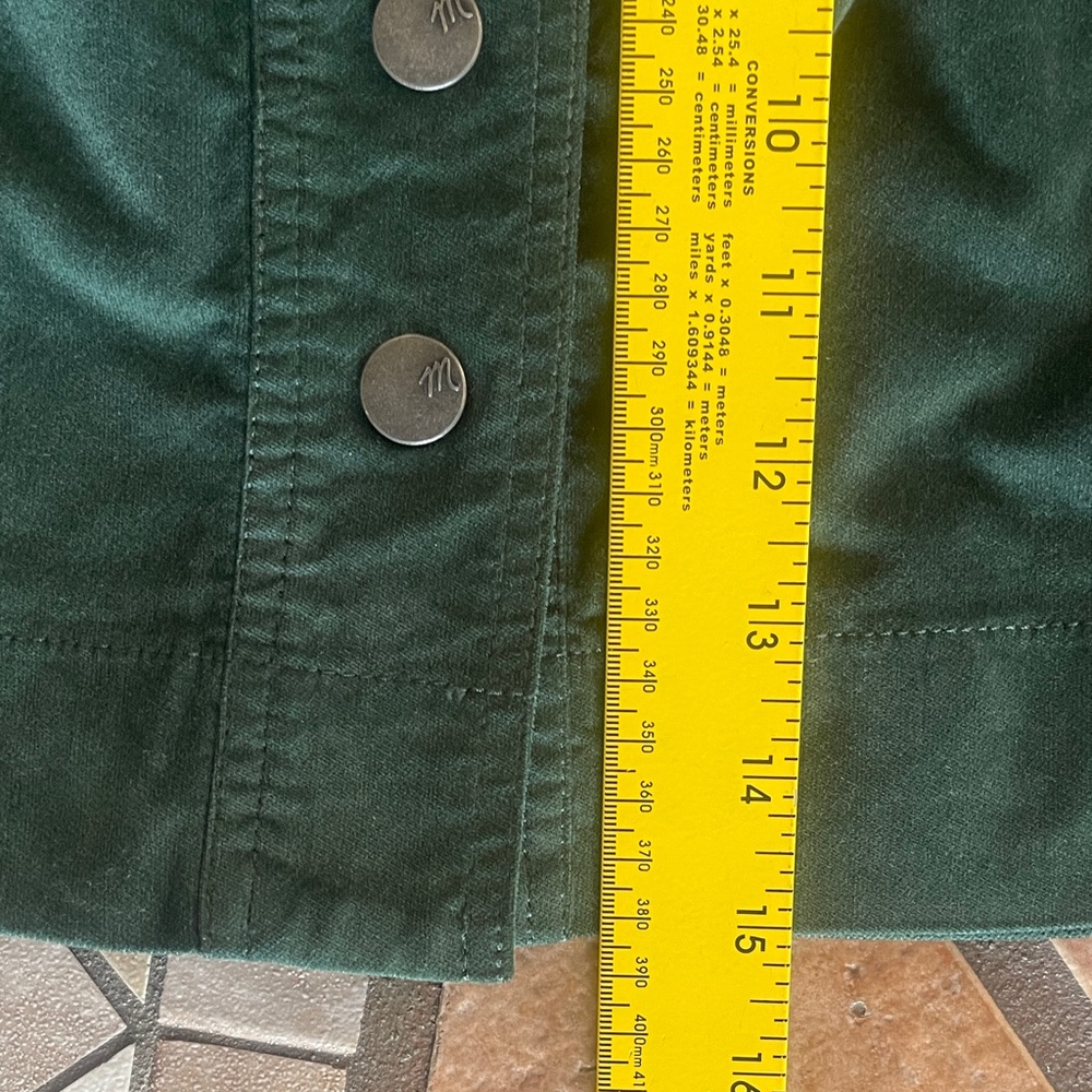 Madewell Green Button-Front velvet Skirt - Picture 4 of 6